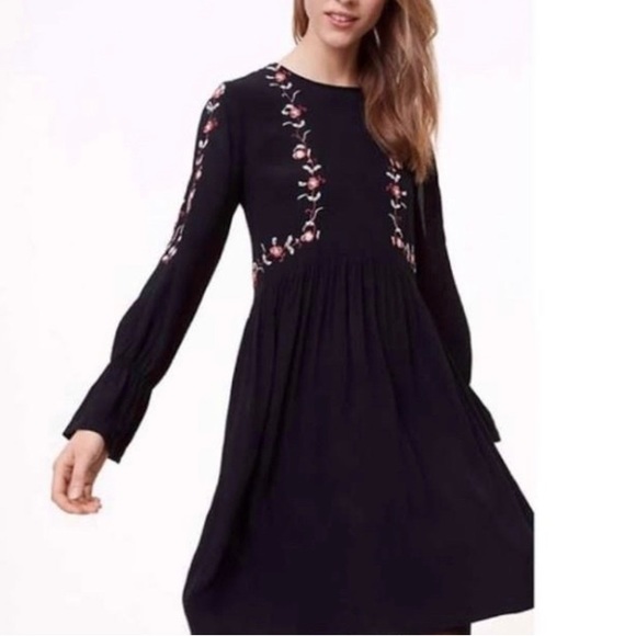 LOFT Dresses & Skirts - LOFT Black embroidered dress